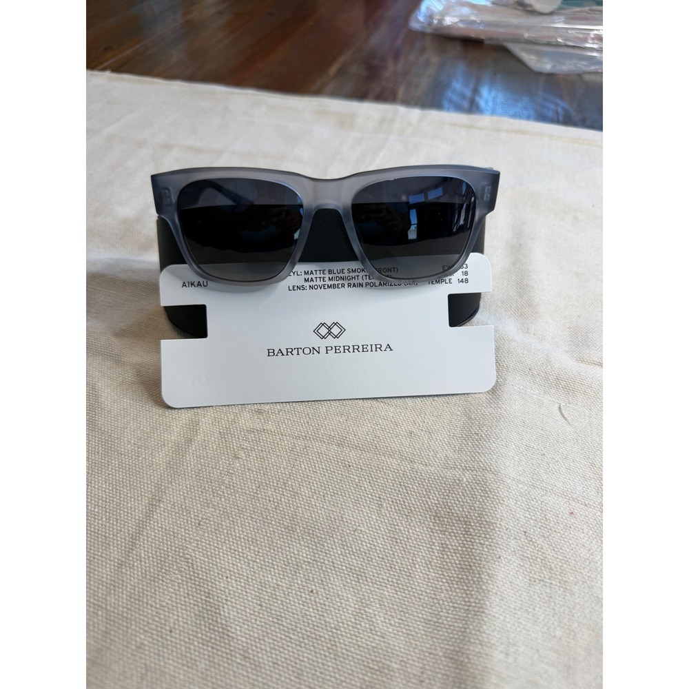 Barton Perreira Aikau Matte Blue Smoke Polarized Sunglasses William Quigley Case